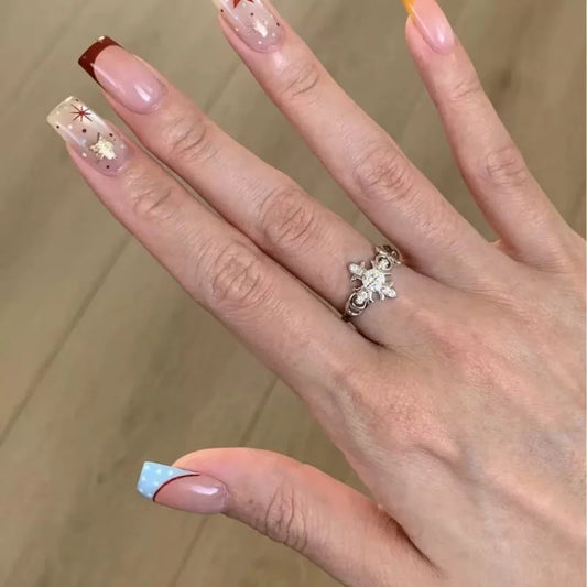 Fashion Zircon Cross Opening Rings for Women Classic Fine Jewelry Minimalist Personality Accessories