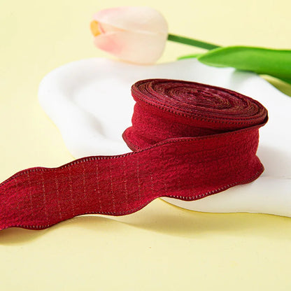 10Yards/Roll Fishtail Yarn Pleated Chiffon Ribbon Wavy Edged Ribbon For DIY Craft Bouquet Gift Wrapping Wedding Party Decorat
