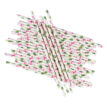 50PCS Hawaiian Party Umbrella Drink Straws Flamingo Juice Cocktail Disposable Straw Tropical Luau Birthday Party Decor Suppli