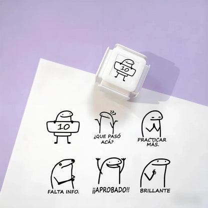 6 Patterns per Educational Teacher Stamps for School Personalized Custom Stamps for Professors and Educators in Spanish Engli