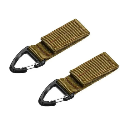 1/2/3Pcs Tactical Hanging Key Hook Clip Clamp Buckle Nylon Webbing Molle Belt Carabiner Outdoor Strap Climbing Accessories - 
