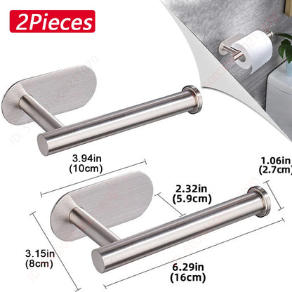 1~2PCS Toilet Paper Rack Bathroom Paper Towel Holder Adhesive Absorbent Paper Dispenser WC Kitchen Hardware Storage Accessori