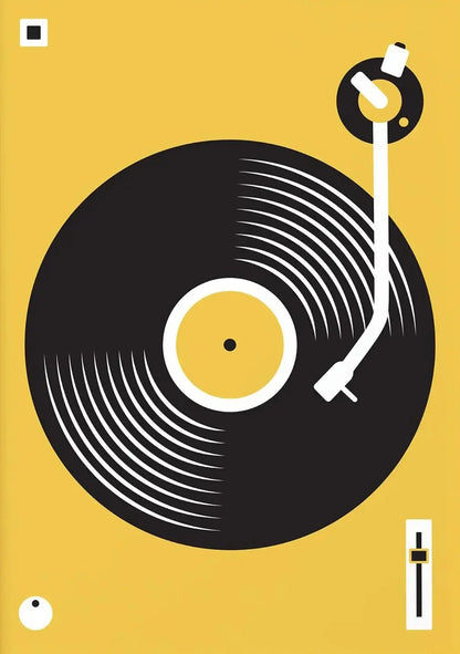 Retro Vinyl Record Print Mid Century Music Minimal Pastel Poster Colorful Wall Art Trendy Minimalist Turntable Home Room Deco