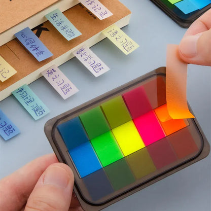 JCD 100 200 Sheets Sticky Notes Memo Pad Notes Index Transparent Post Stickers Bookmarks Notepad School Office Supplies