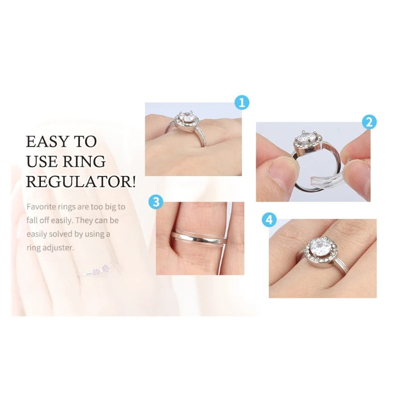 8/12/34 Pcs/Set Silicone Invisible Clear Ring Size Adjuster Guard Tightener Resizing Jewelry Tools Resizer Loose Rings