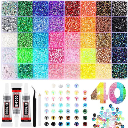 Resin Rhinestone Bedazzling Kit 3mm Small, Jelly Rhinestone Kit for Bedazzling Flatback Gems, for Clothes Nail Book Diy