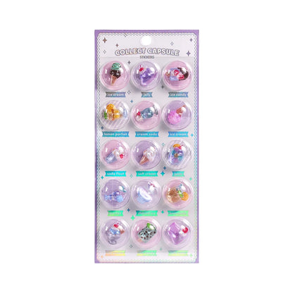 3 pcs/6 pcs Random 3D Creative Space Food Cartoon Round Relief Stickers Scrapbooking Diy Journal Cute Stationery Sticker - BU