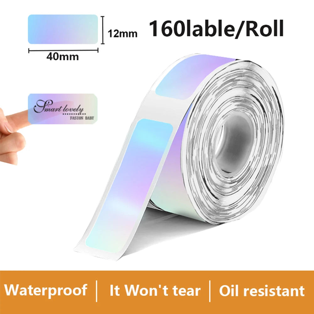 1Roll P12 P15 Thermal Label Sticker 12mm*40mm Tape Compatible Phomemo D30 Q30 Marklife P11 P50 L12 DELI Q2 Labeller