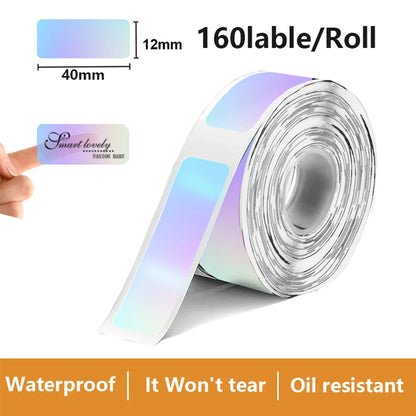 1Roll P12 P15 Thermal Label Sticker 12mm*40mm Tape Compatible Phomemo D30 Q30 Marklife P11 P50 L12 DELI Q2 Labeller - 12x40mm