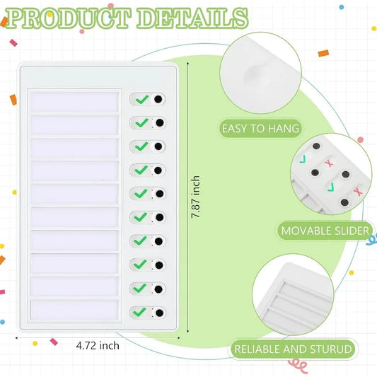 1 pcs Kids Chore Chart with 5 pcs Blank Card,Plastic Checklist Board with Detachable Cardstock to Do List for Routine Plannin