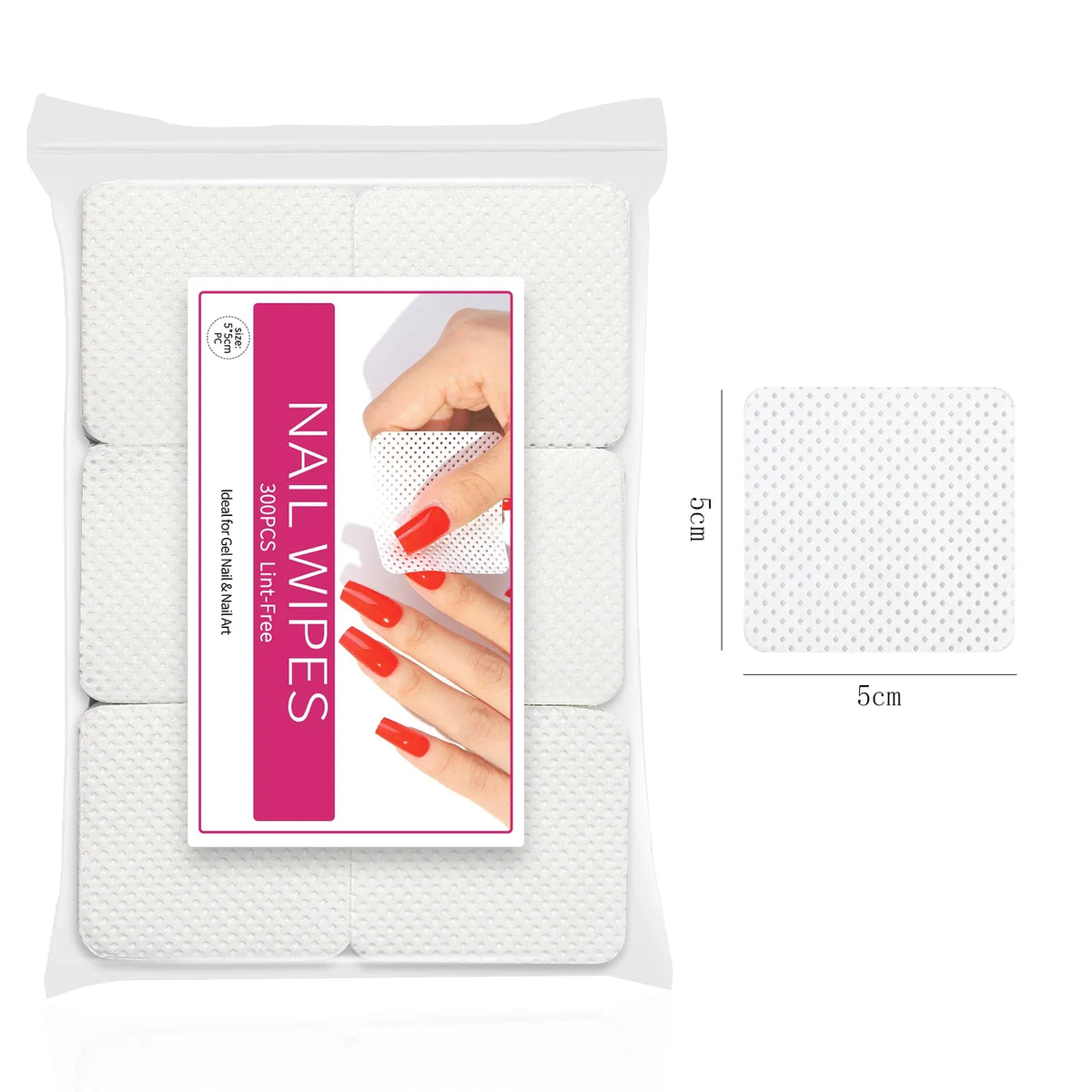 300pcs/Pack Lint-free Nail Polish Remover Napkin Colorful Cotton Wipes Paper Pads UV Gel Dust Cleaner Cleaning For Manicure T