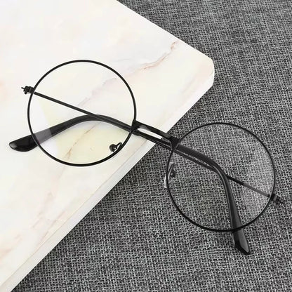 Retro Round Frame Anti-blue Radiation Glasses Ultralight Men Women Blue Light Blocking Glasses Eyewear Computer Goggles - bla