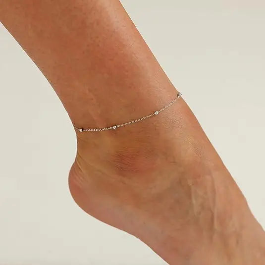 Stainless Steel Anklets Minimalist Popular Design Adjustable link Chain Non-fade For Women Everyday Wear Length 21cm+5cm