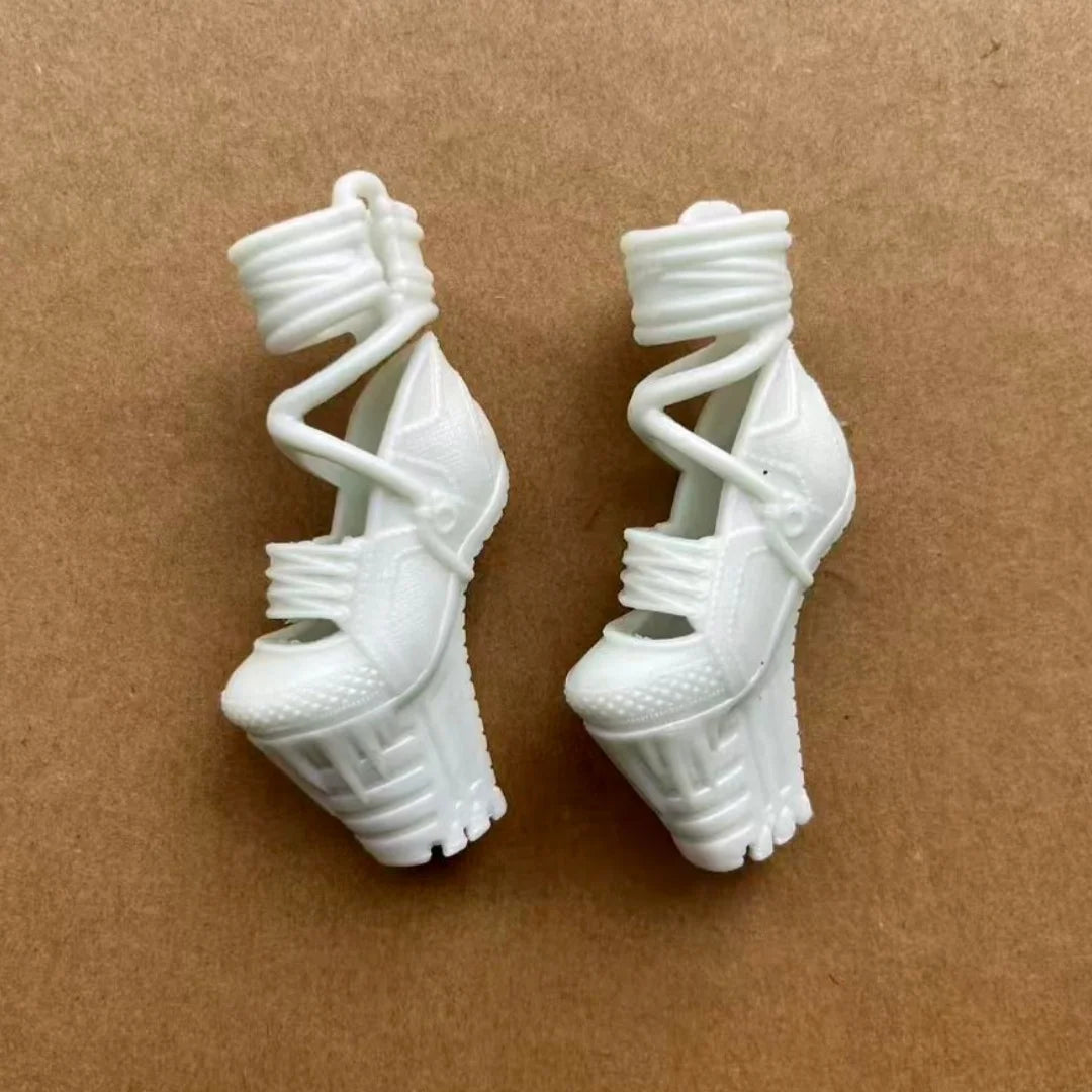 1/6 Monster Doll Boots Sandals Original Doll Shoes Unique Personality Toy Accessories for Collectible Figures - White (Style 
