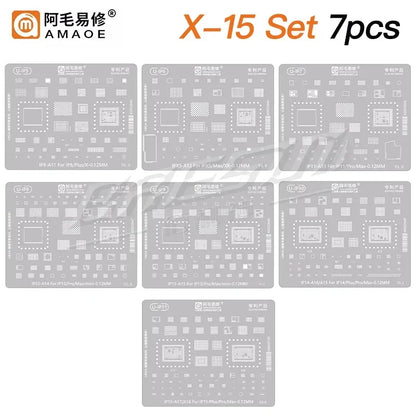 Amaoe BGA Reballing Stencil Template For iPhone 17 16 15 14 13 12 11 Pro Max XSMax 8 7P 7 6 A18 Tin Planting Soldering Net to