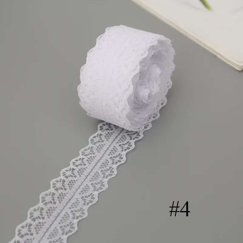 Lace Ribbon, White Lace Tape for Crafts, Floral Lace Ribbon for Party Decoration, DIY Sewing Projects, Elegant Home Decor - S