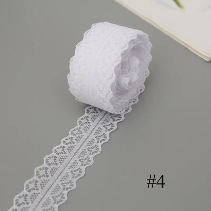 Lace Ribbon, White Lace Tape for Crafts, Floral Lace Ribbon for Party Decoration, DIY Sewing Projects, Elegant Home Decor - S