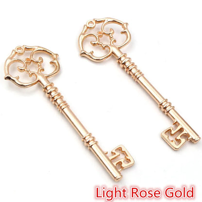 83x31mm 2pcs Bronze Green Gold Colors Antique silver color Plated Key Handmade Charms Pendant:DIY for bracelet necklace - Lig