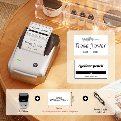 NIIMBOT B1 Portable Thermal Printer With Tapes 2 Inch Adhesive Label Printer Mini Bluetooth Sticker Maker Support Smartphones