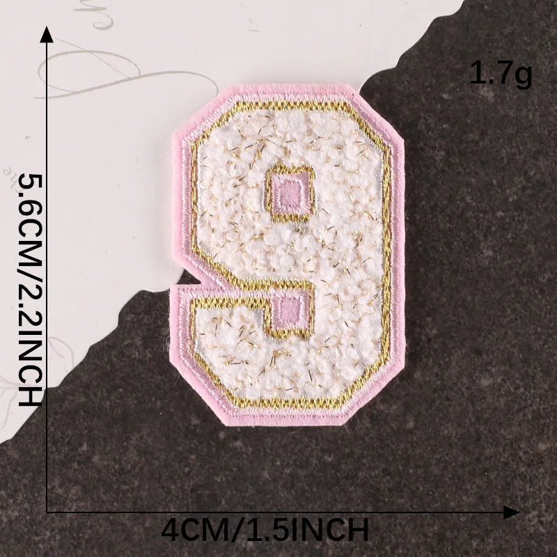 Pink Letters Towel Embroidered Iron On Sew On Patch Applique Diy Name Badges Alphabet Patches For Clothing Bag Accessories - 