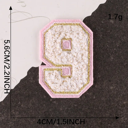 Pink Letters Towel Embroidered Iron On Sew On Patch Applique Diy Name Badges Alphabet Patches For Clothing Bag Accessories - 