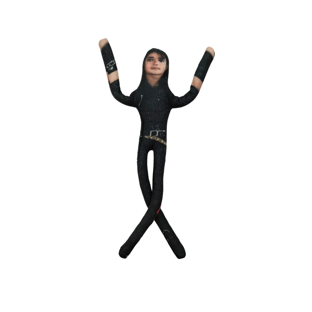 New Style Michael Jackson Cosplay Prop Doll Plush Stuffed Figure Dolls Room Decoration Abstract Joint Mobility Props Gift - A