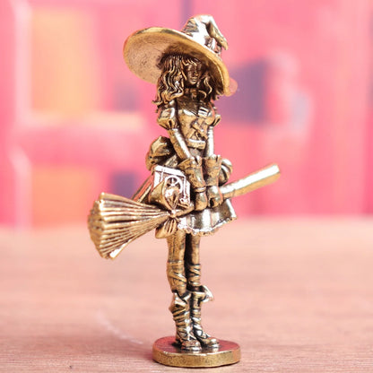 Figure Home Decor Broom Loli Broom Witch Princess Retro Decorative Desktop Artifacts and Ornaments
