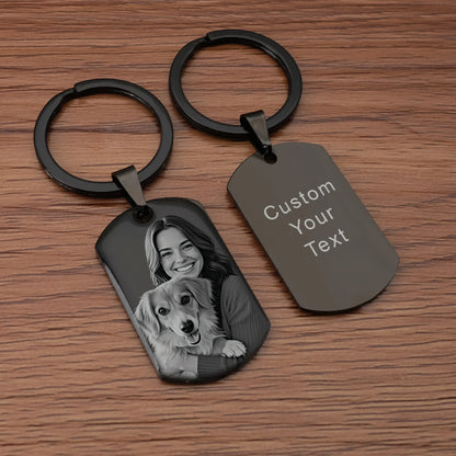 Custom Photo Keychains Couple Souvenir Gifts for Men Unisex Pet Keychains Personalized Keepsakes