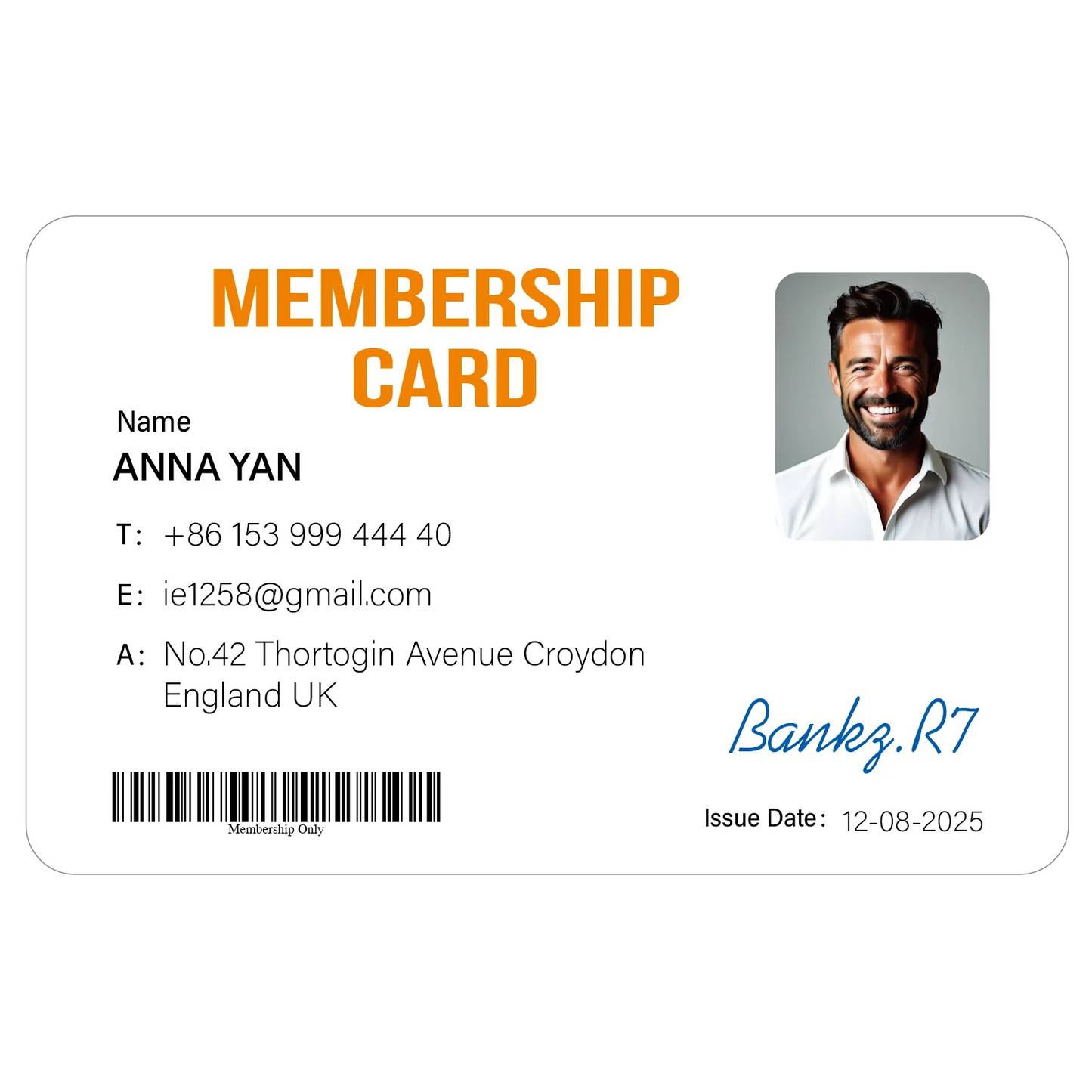 Custom 1 PCS Fan Club Membership Card PVC Plastic VIP Loyalty Card for Influencers Supporters Commemorative Worldwide Shippin