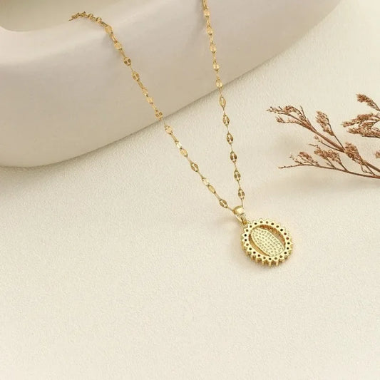 European and American Fashion and Gorgeous Women's All Sky Star Micro Inlaid Colorful Zircon Virgin Mary Hollow Necklace