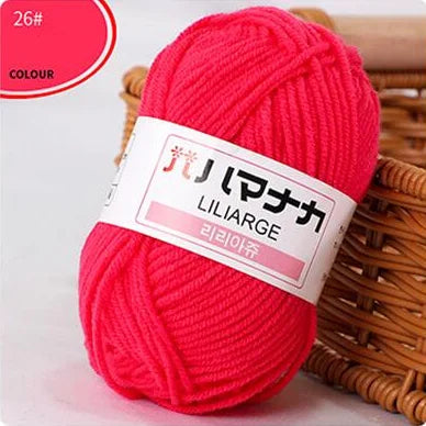 DIY Baby Milk Sweet Soft Cotton Knitting Wool Yarn Thick Fiber Velvet Yarn Hand Knitting Wool Crochet Yarn for DIY Sweater - 