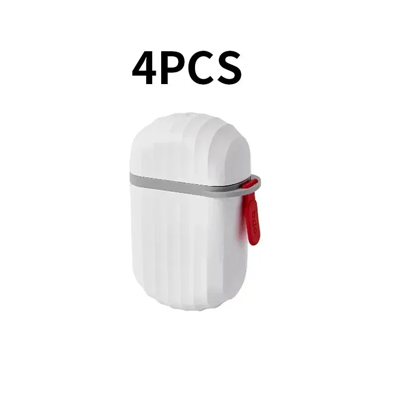 Fashion Portable Sealed Waterproof Soap Box for Travel, Hiking, and Camping - Draining Design - 4pcs white