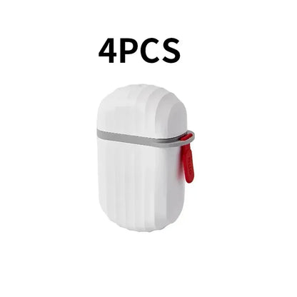 Fashion Portable Sealed Waterproof Soap Box for Travel, Hiking, and Camping - Draining Design - 4pcs white