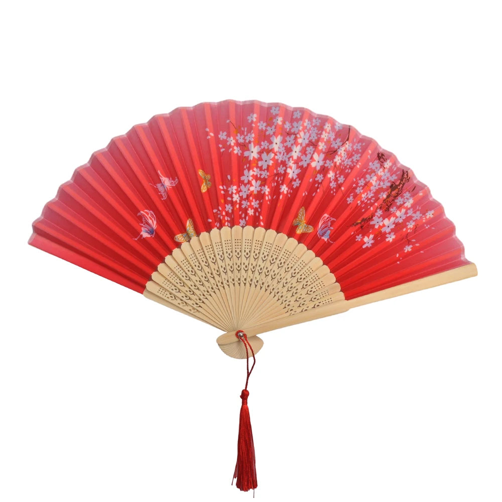 Folding Hand Fan Weddings Traditional Chinese Japanese Korean Art Craft Gift Bamboo Room Dance Props Wood Fans Home Decoratio