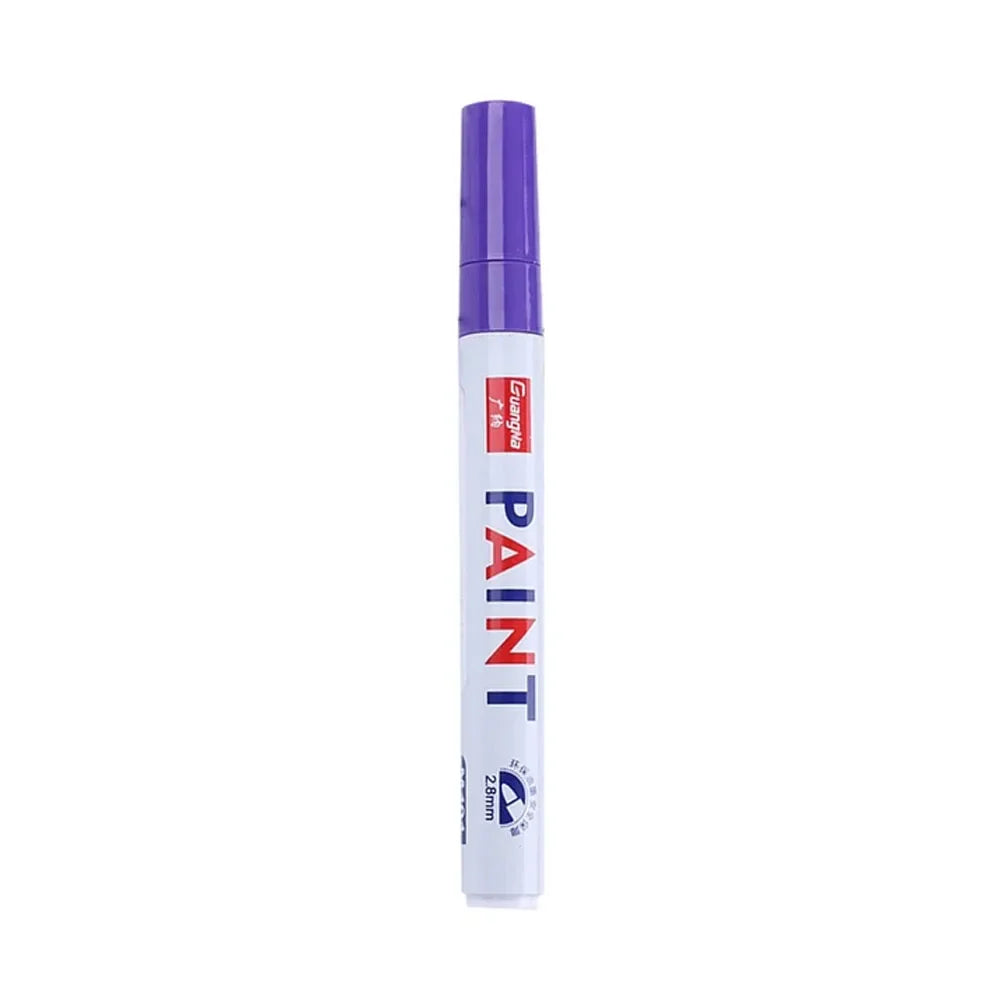 Car Paint Pen Waterproof Car Wheel Tire Oily Painting Mark Pen Auto Rubber Tyre Tread CD Metal Permanent Paint Marker - Purpl