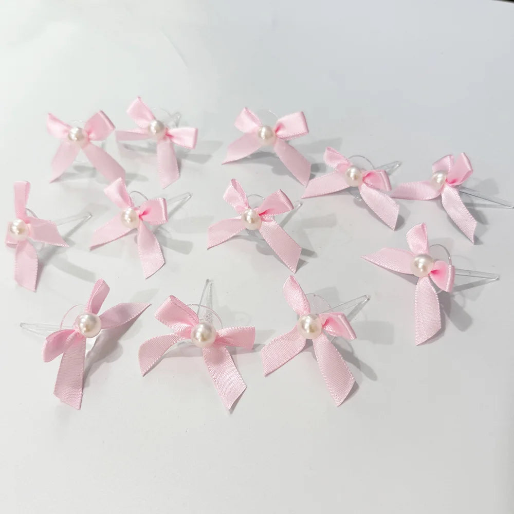 10pcs Pink Bow Cupcake Topper Pink Bow Birthday Decor Coquette Themed Party Decoration Bridal Shower Cake Topper Bow Party De