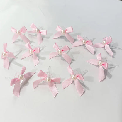 10pcs Pink Bow Cupcake Topper Pink Bow Birthday Decor Coquette Themed Party Decoration Bridal Shower Cake Topper Bow Party De