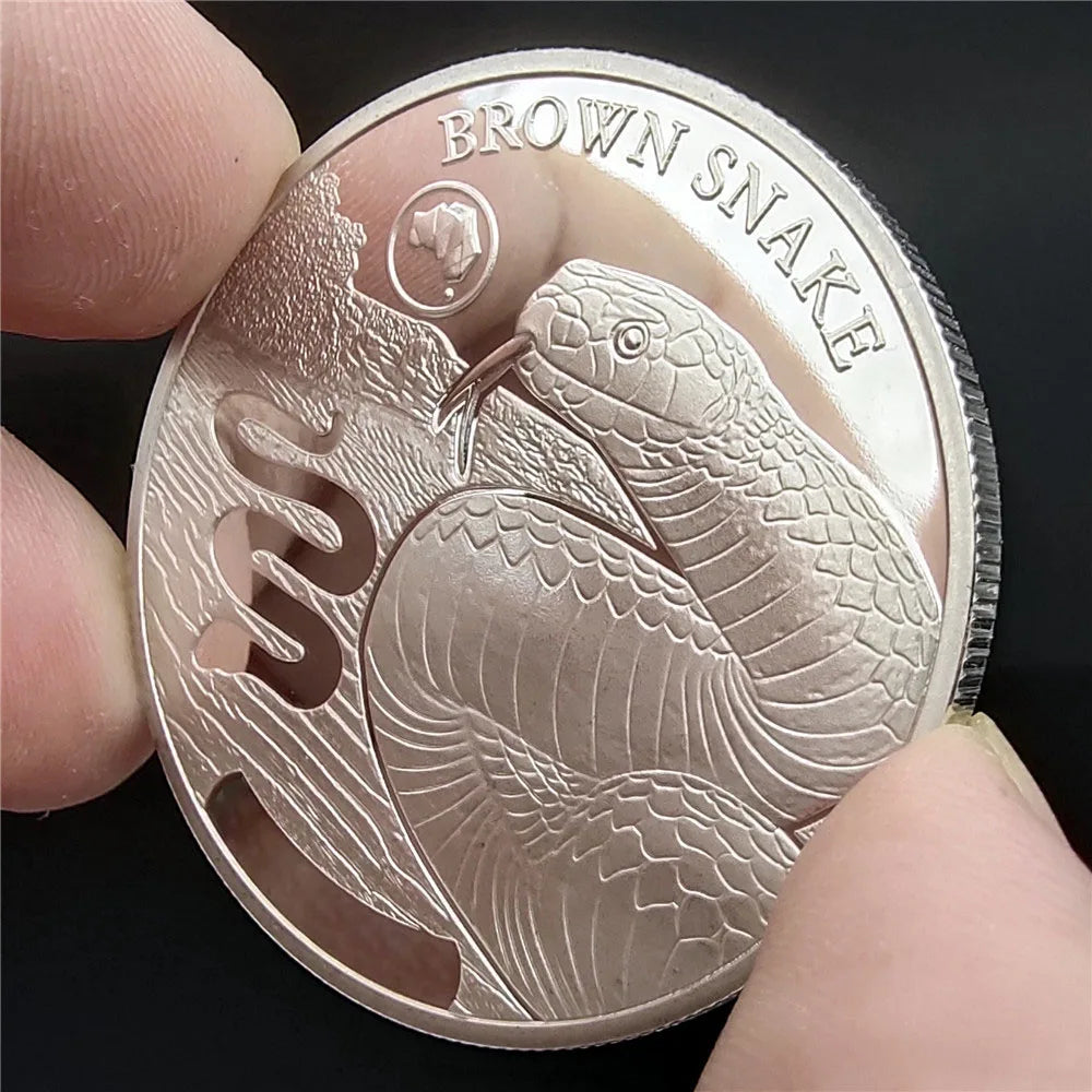4cm Australia Souvenir Coins Koala Saltwater Crocodie Kangaroo Snake Animal Elizabeth Souvenir Gifts