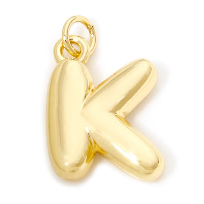 1Pcs English Letter Brass Charms 18K Real Gold Plated Capital Alphabet Initial A-Z Pendant Personalized Jewelry Making Findin