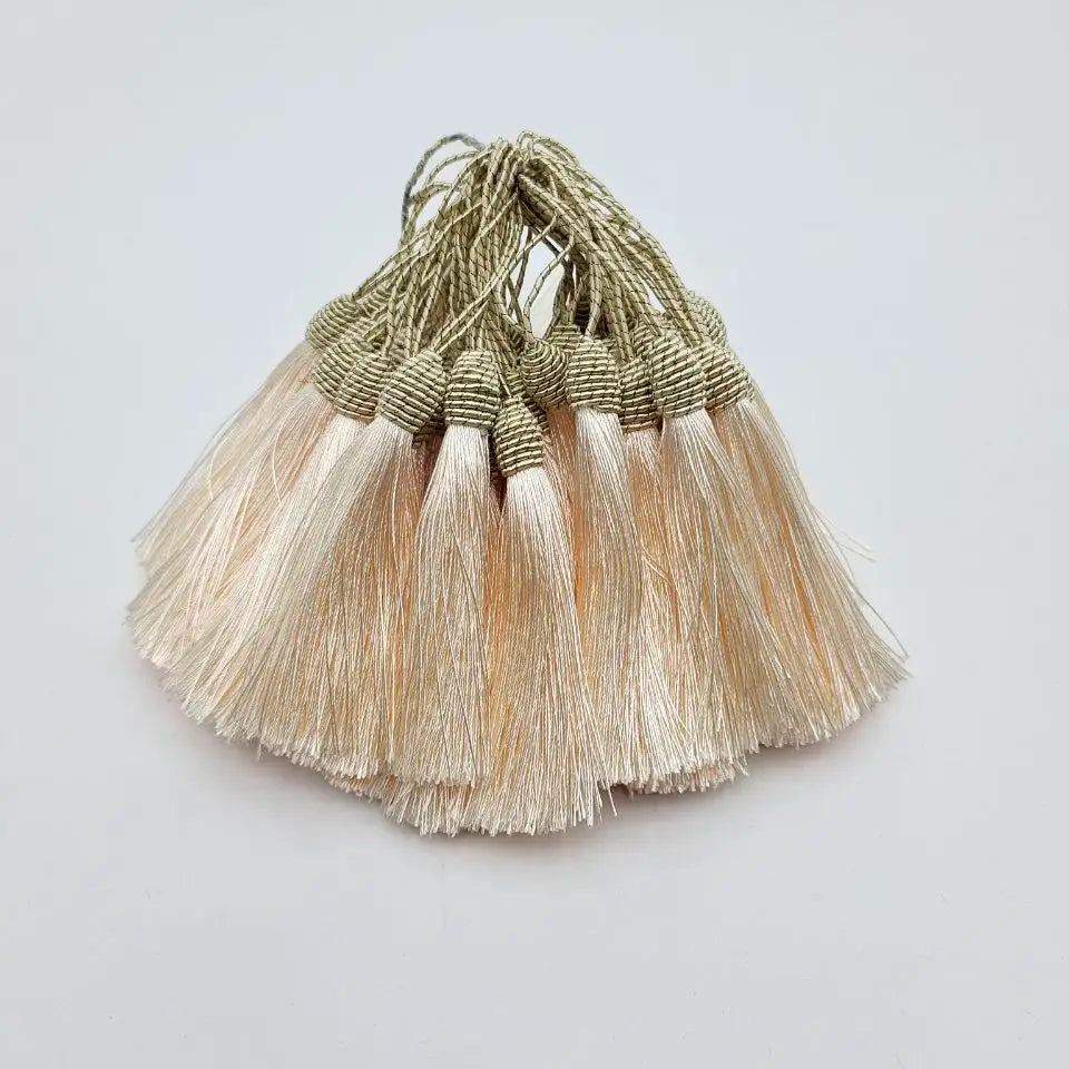 Beatiful 5pcs Hanging Rope African LaceTassels Fringe Sewing Tassel Trim for Fabric DIY Curtain Accessories Decoration - Beig