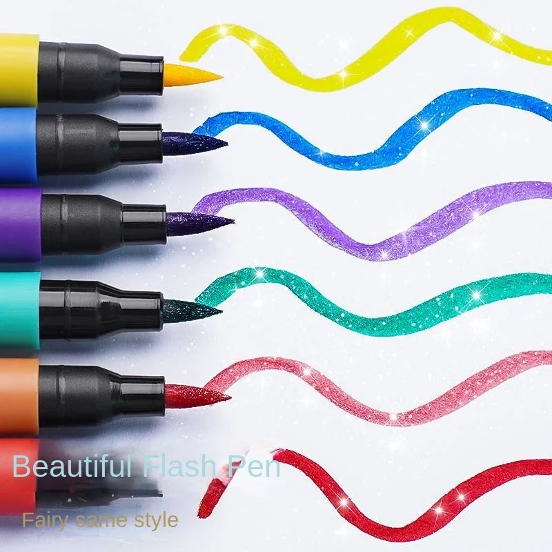 24/48/72/96 Colors Dual Brush Tip Glitter Art Markers Metallic Paint Marker Pens DIY Crafts Birthday Cards, Making Poster, Al