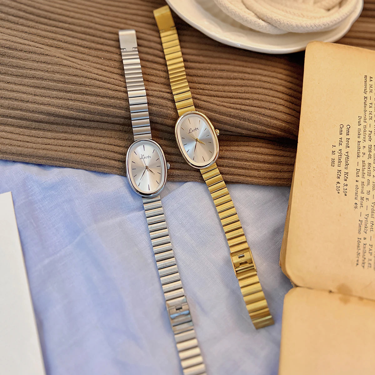 1pc New Fashionable Women's Watch With Gold Bracelet, Vintage & Luxury Ins Style, Elegant & Versatile Quartz Watch ladies wat