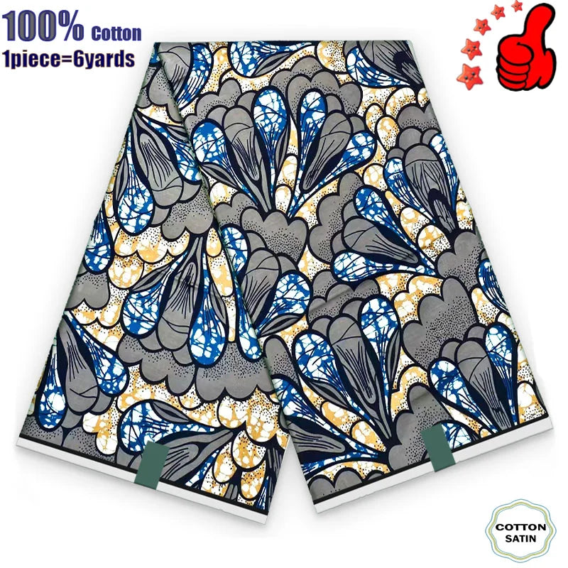 100% Cotton Soft Original Guaranteed Veritable African Real Wax Fabric Ghana Nigeria Style Ankara Wax Batik Fabric - 47