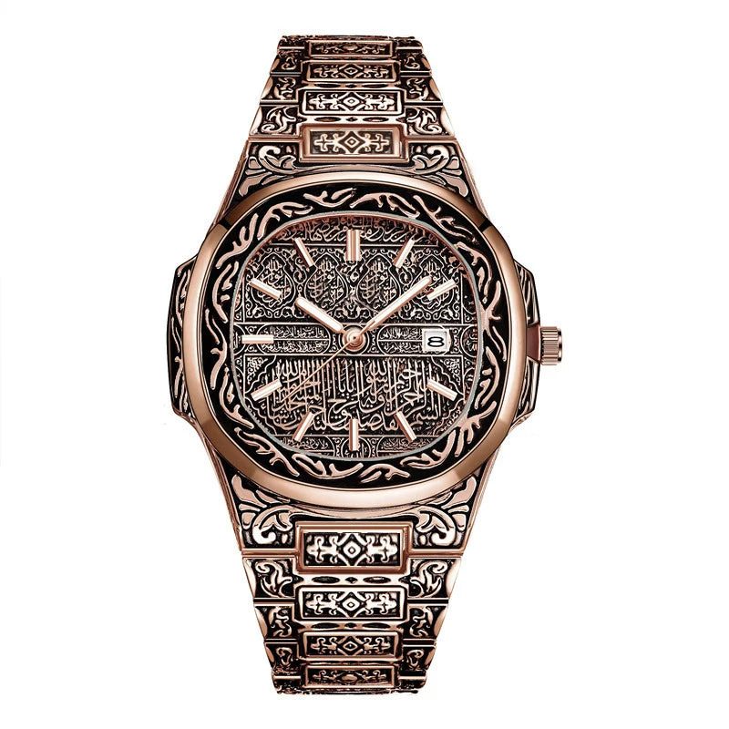 Vintage Men Quartz Watch Auto Calendar Specific Lines Stainless Steel Strap Wristwatch For Mans Analog