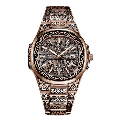 Vintage Men Quartz Watch Auto Calendar Specific Lines Stainless Steel Strap Wristwatch For Mans Analog