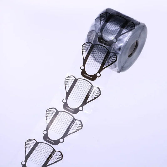 100 Pcs Nail Form Transparent Black Nail Art French Acrylic UV Gel Tips Extension Sticker Guide Stencil Manicure Tools