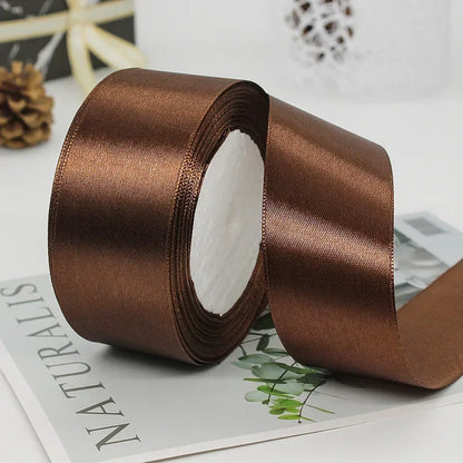 25yards/Roll 40mm Satin Ribbons Crafts Bow DIY Gift Wrap Wine Red Orange Yellow Green Blue Purple Black Gray Gold White Ribbo