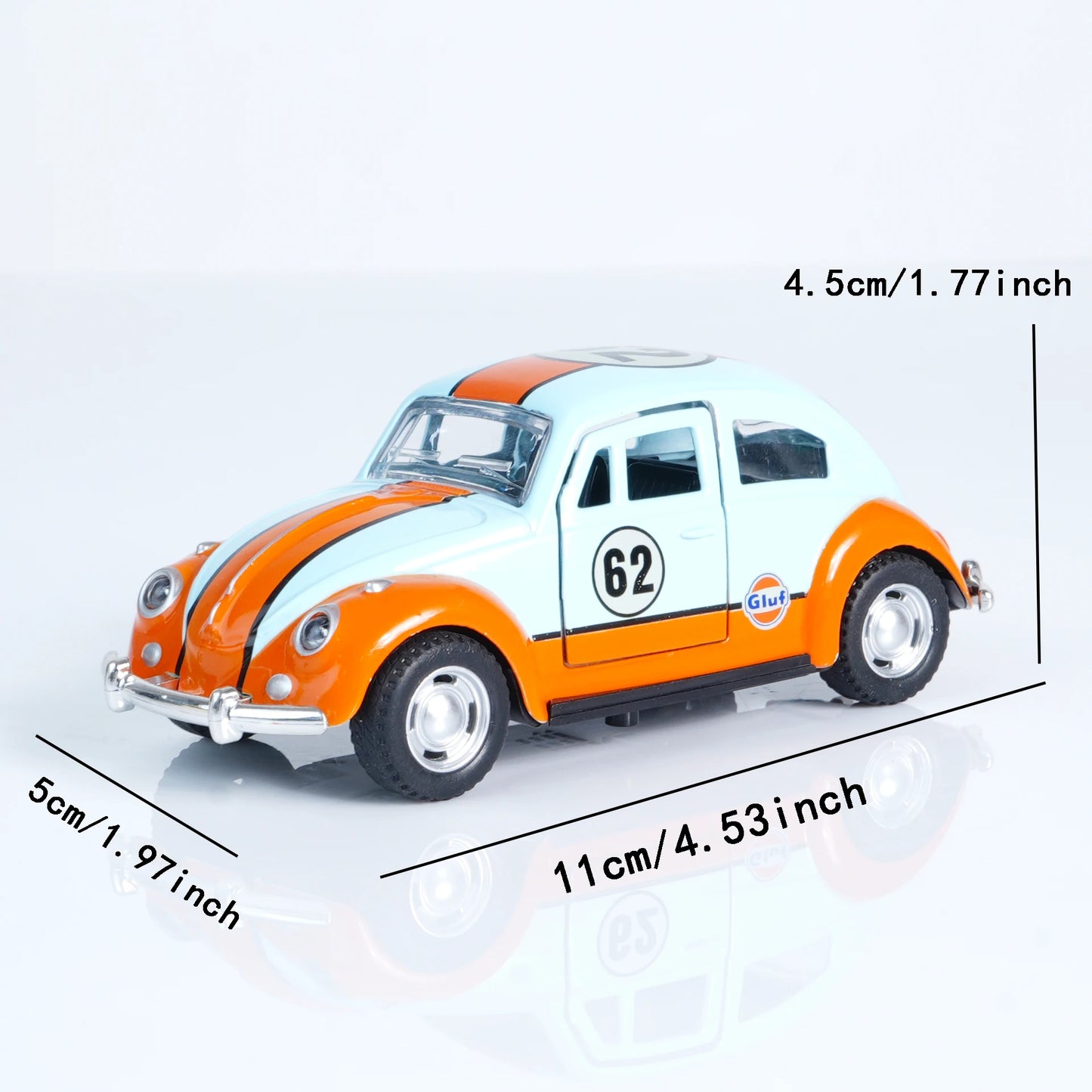 1:36 New Retro Beetle Alloy Die-Cast Classic Model Toy Car, Pull-Back, Openable Doors, Collectible Ornament, Boys' Toy, Chris