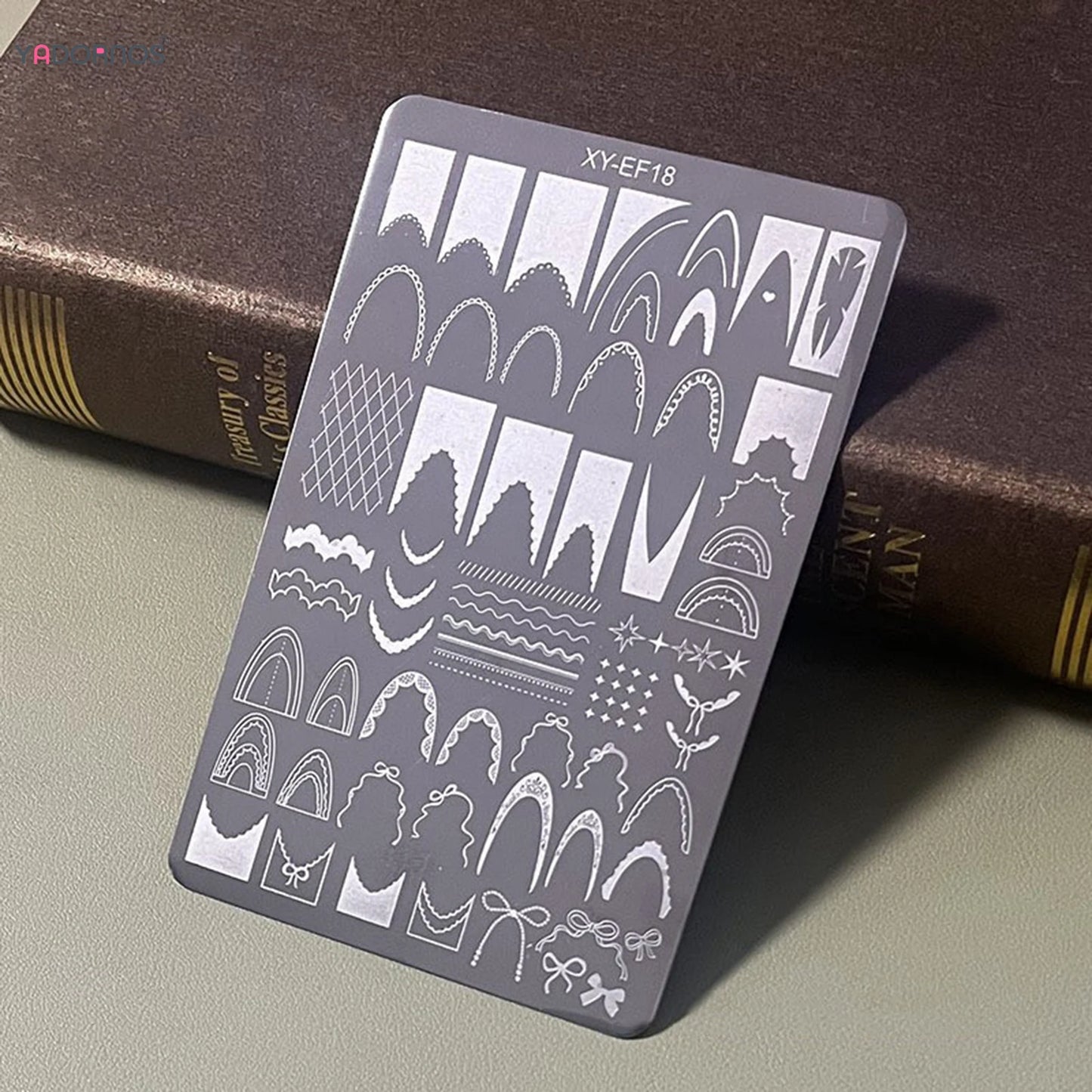 1Pcs Nail Stamping Plates Multi-styles Nail Art Plate Stainless Steel Stripe/Bowknot/Flower/French Nail Design Stencil Tools