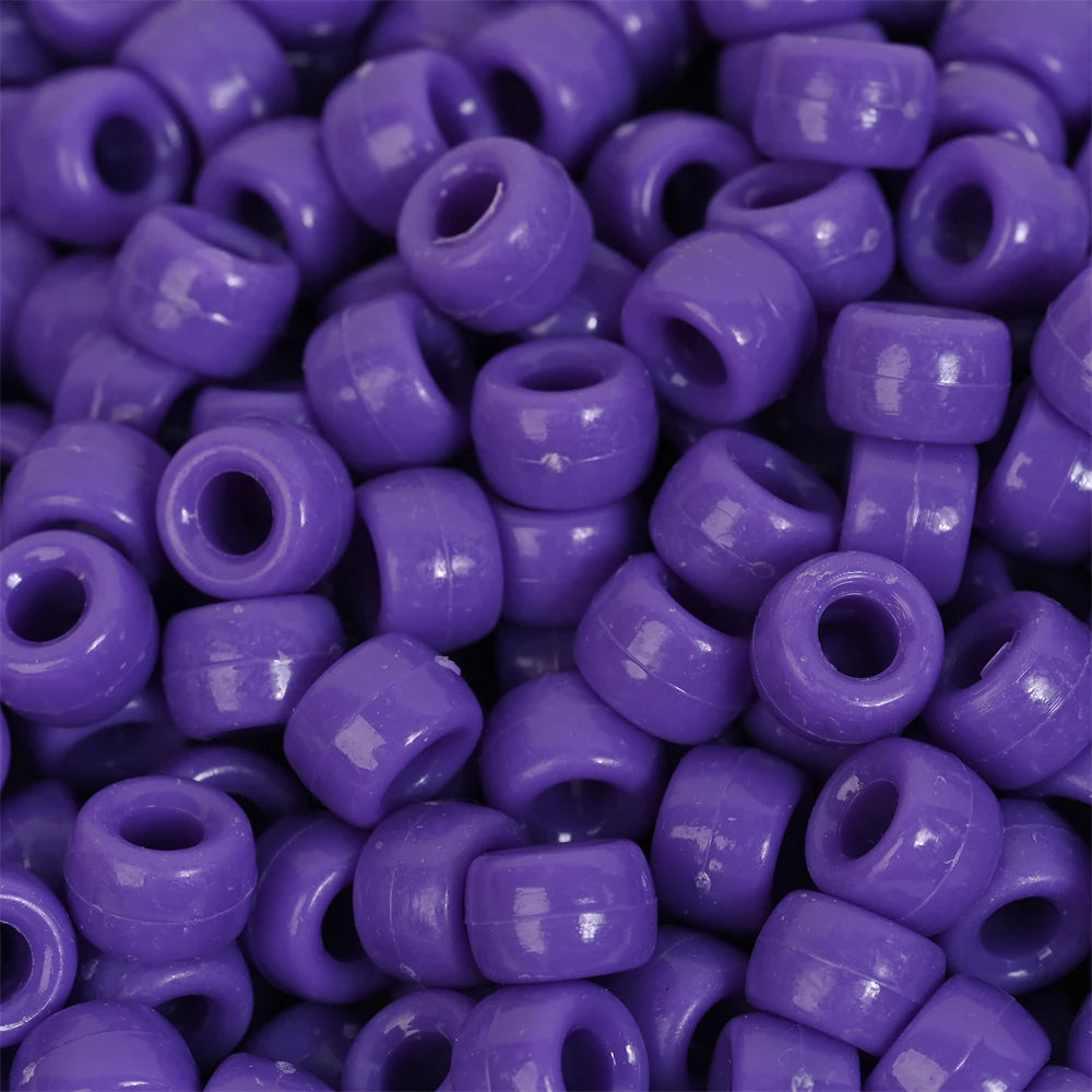 IYOE 100Pcs Pony Beads 6x9mm Glitter Acrylic Beads Luminous Spacer Beads For Diy Craft Jewelry Bracelets Making Hair Supplies